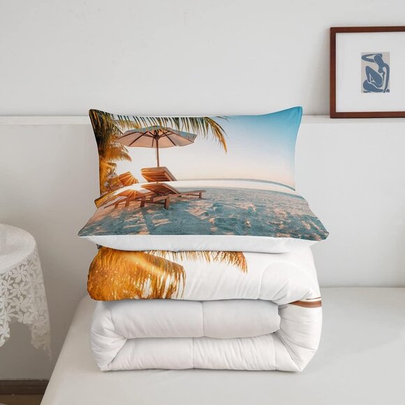 New 2 Piece Beach Vacation Comforter Set • Twin Size - Picture 4 of 4